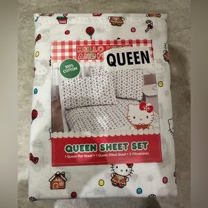 Hello Kitty Gingerbread Christmas Sheet Set Queen 100% Cotton – Brand New